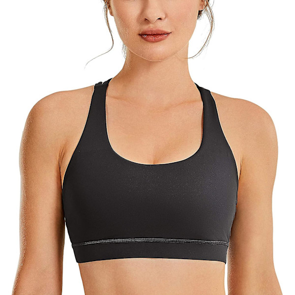 Naisten Strappy Back Wirefree Pehmustettu Treenaus Jooga Urheiluliivit