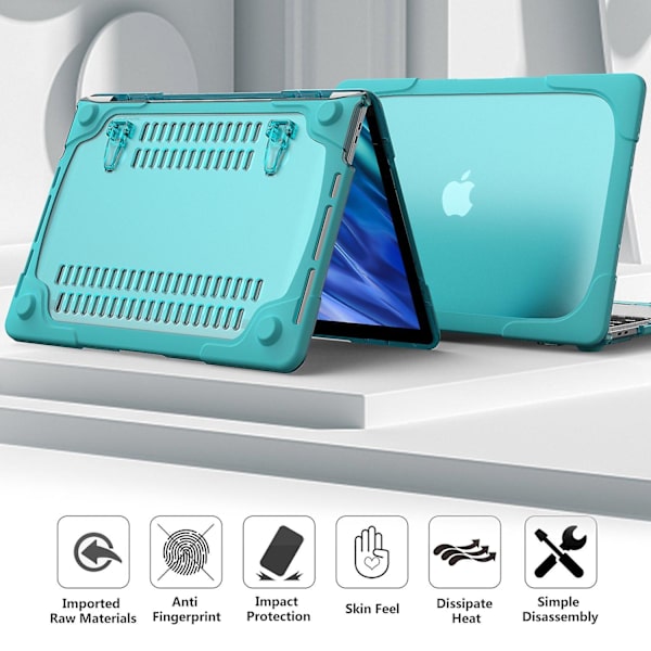 PC-läppärikotelo jalustalla MacBook Air 13\" A1932/A2179/A2337 -malleille, Suojaava kannettavan tietokoneen suojus Blue