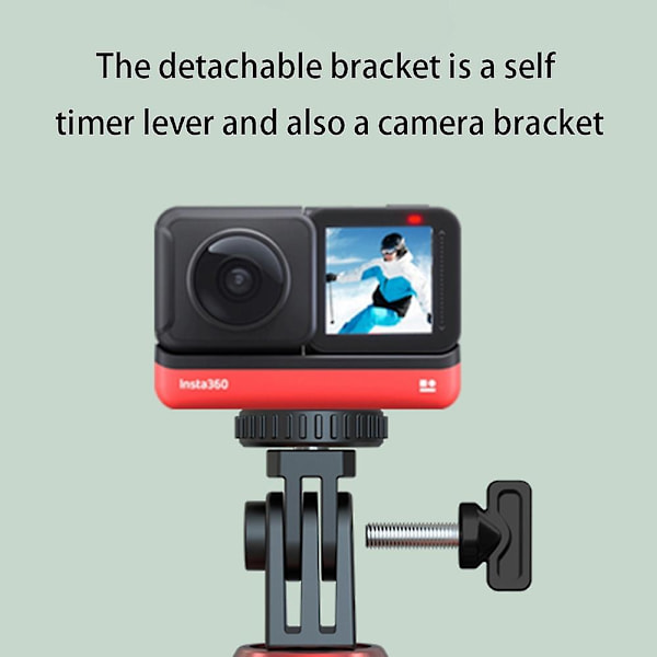 1,6 m udtrækkelig selfie stick kamera tripod stativ med enkelt fyldlys og Bluetooth fjernbetjening Black
