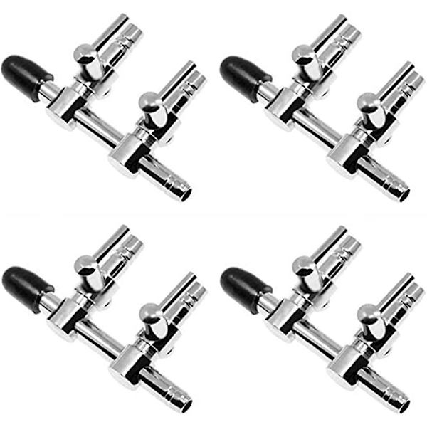 Akvarium Luftventil 2-veis Inline Manifold Luftstrøm Pumpe Slange Splitter Spak Kontrollventil 4-pakning