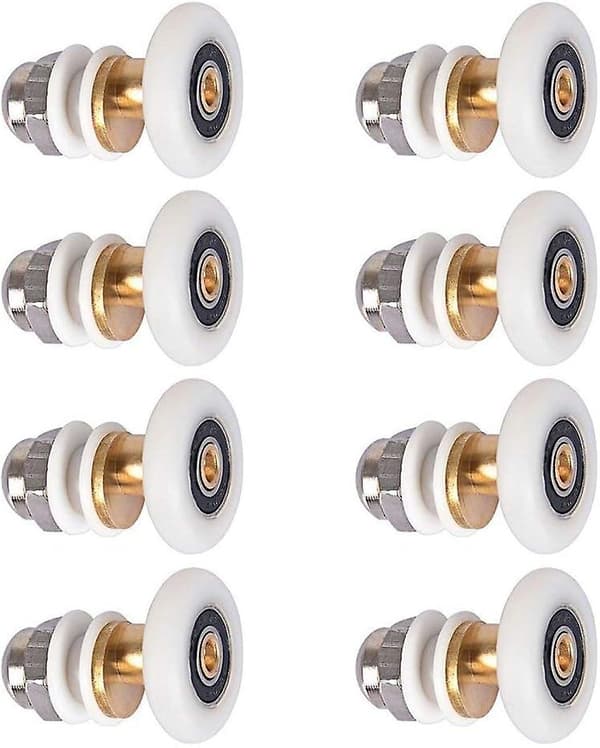 8 stycken duschrullar 25 mm, glidande duschdörrsrulllager för duschdörr