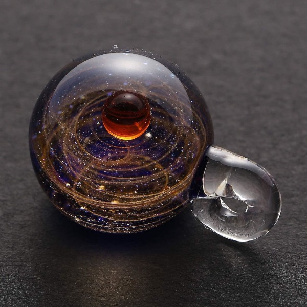 Nebula glasberlockhalsband, unikt universum galaxplaneter lamparbete glas