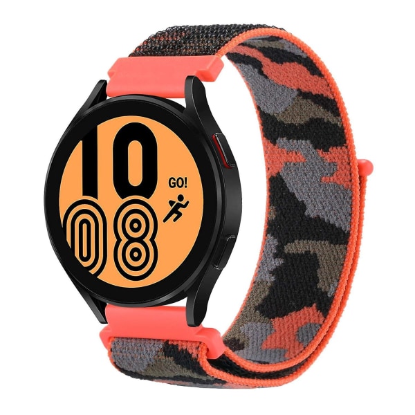 22mm Kamouflage Nylon Justerbart klockband för Samsung Galaxy Watch 3 45mm/Huawei Watch GT3 Pro 46mm Orange
