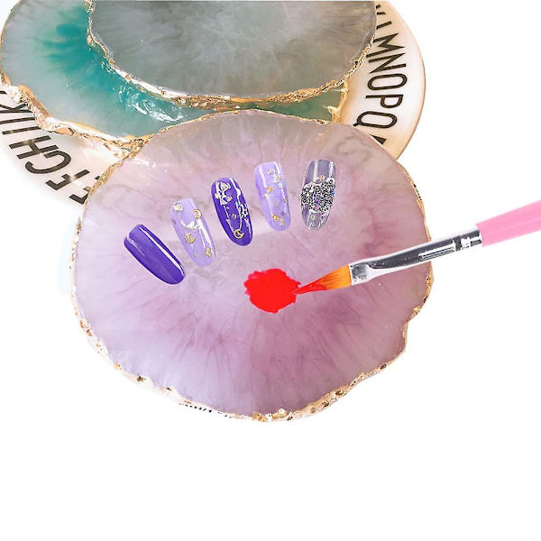 Resin nagelkonstpalett, nagelkonstfärgpalett i blandade färger, guldkantad nagelgel, färgdisplaytavla Blue