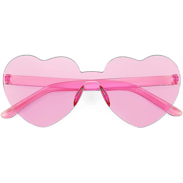 2 Pak Rimløse Hjerteformede Solbriller Kvinder Ét Stykke Transparent Trendy Kærlighed style6
