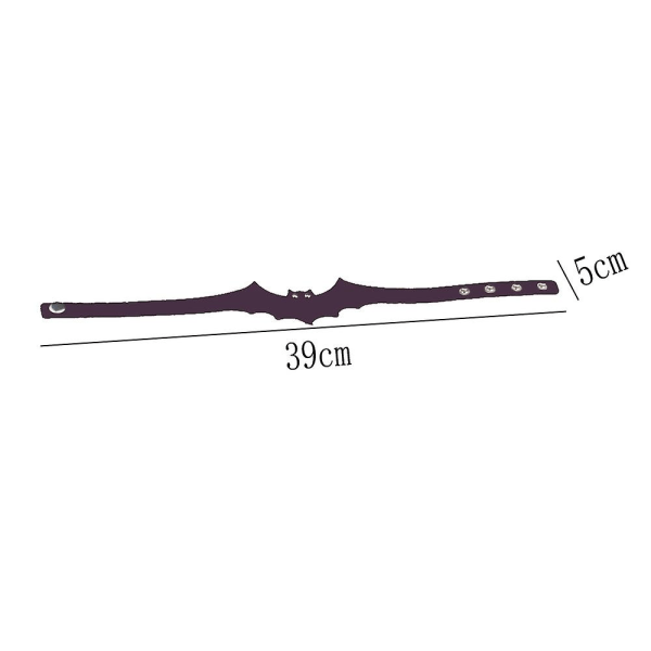 Pu läder Bat Wing krage, krage rem nyckelben halsband purple