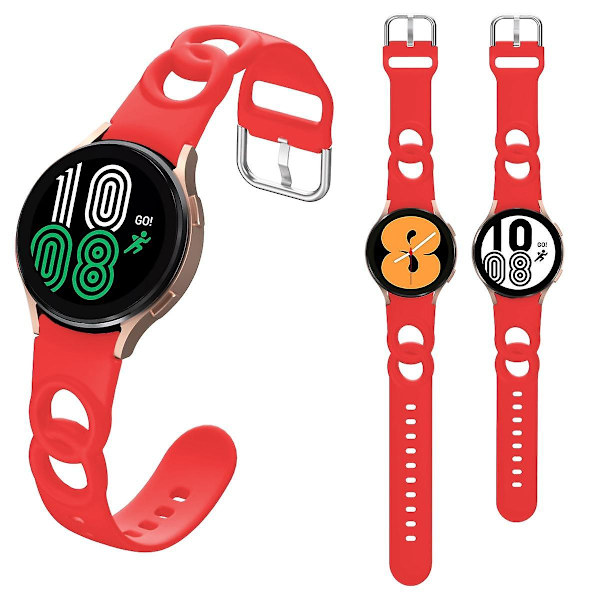 20 mm Quick Release silikonrem til Samsung Galaxy Watch 4/5/6 40/44 mm / Watch6 Classic 43/47 mm Red