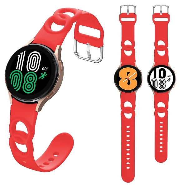 20 mm snabbkopplingssilikonrem för Samsung Galaxy Watch 4/5/6 40/44 mm / Watch6 Classic 43/47 mm Red