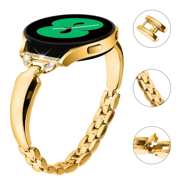 20mm metallklockarmband för Samsung Galaxy Watch Active/Active2 40mm 44mm, armband i koppar Gold