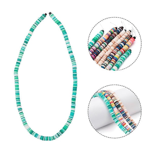 1 pose DIY Smykkelagingssett Inkludert Håndlagde Polymerleireperler Tråder Elastisk Krystalltråd
