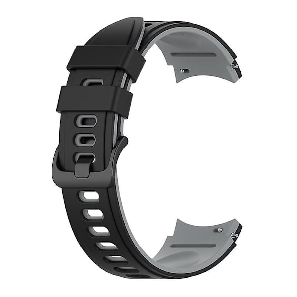 Silikoninen kellon ranneke Samsung Galaxy Watch6 40/44mm/ Watch6 Classic 43/47mm/Watch 4/5 40/44mm -kelloille Black  Grey
