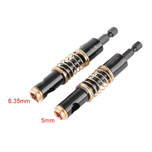 2 stk. 5 mm & 1/4\" Sorte Hængselborebits Rømning Boring Træ Plast 1/4 tomme Hex Skaft til Træbearbejdning DIY (2 stk. Kombination)