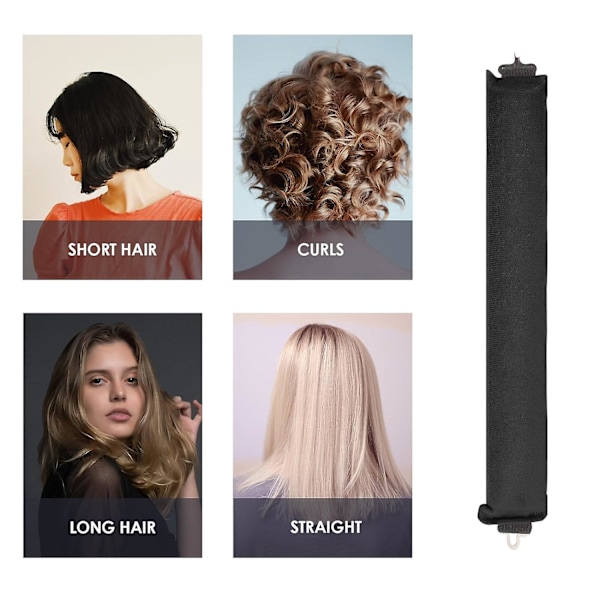 SBSGV 3-pack Värmefria Lockar Hårcurlers, Flexibla Satin Värmefria Långa Hårrullear, Mjuka DIY Våghårrullear Stylingverktyg för Långt Medellångt Hårlås Black