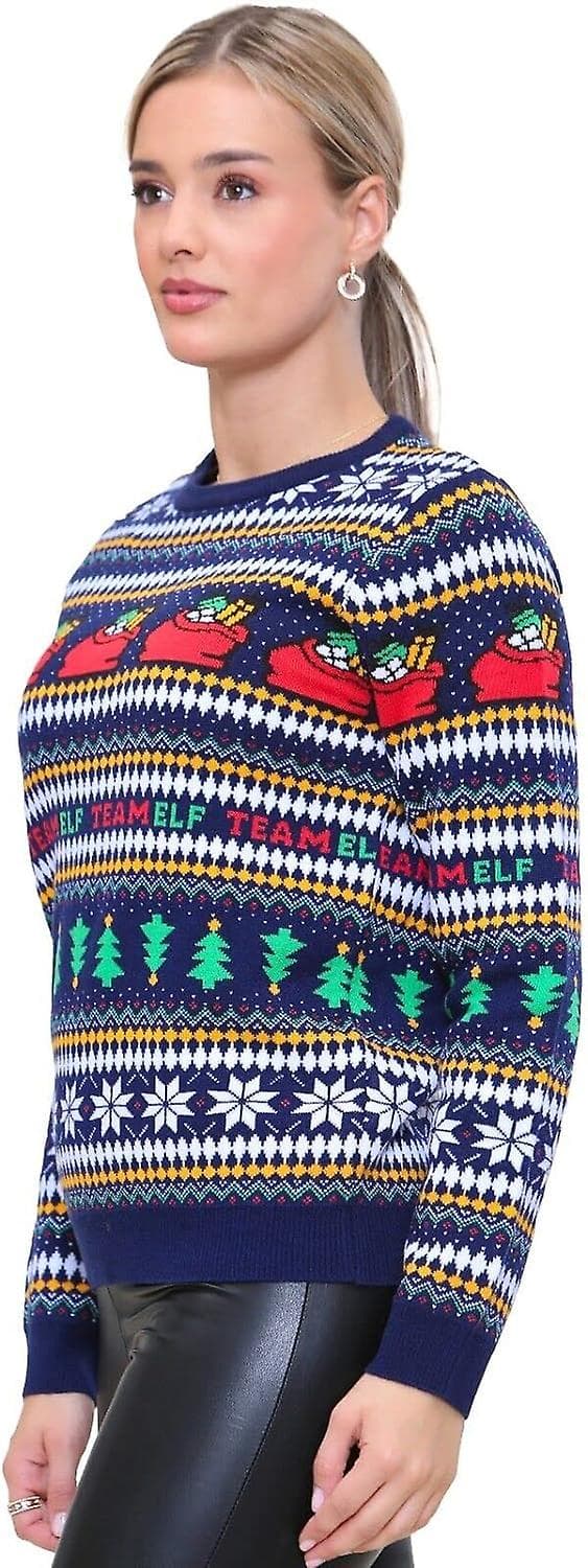 Festlige Julegensere for Kvinner UK Langermet Alvegenser Pullover