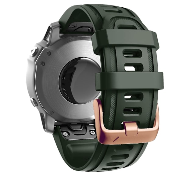 20mm Silikonersättningsrem för Garmin Fenix 7S/6S Pro/5S Plus/Instinct 2S, roséguldspänne Army Green