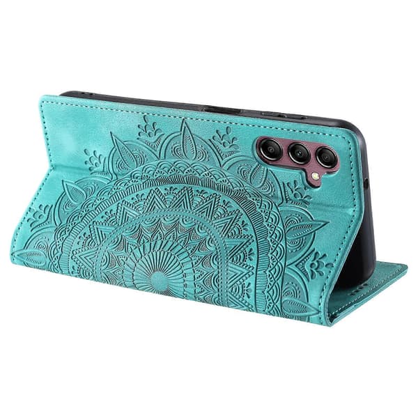 Läderfodral Mandala Blomma Plånboks Telefonfodral för Samsung Galaxy A55 5G