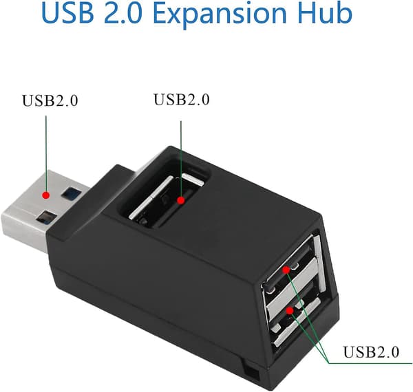 1x Usb 2.0 Hub Til Pc Usb Splitter Adapter Kompatibel Med Windows, Mac, Linux