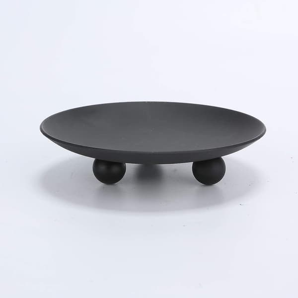 Svart Jern Plate Lysestake Sett Med 3