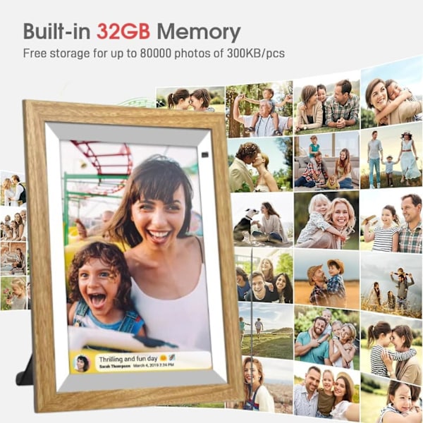Wi-Fi Digital Fotoramme, 10,1 Tommer Digital Billedramme, 32GB Hukommelse, Del Fotos og Videoer Øjeblikkeligt via Frameo App -GSLA