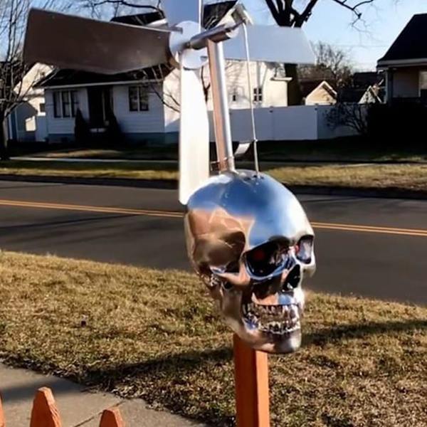 Til Hjem og Have Kranie Festartikler Udendørs Dekorationer Metal 3d Halloween Resin Jern Unikke Gaver black