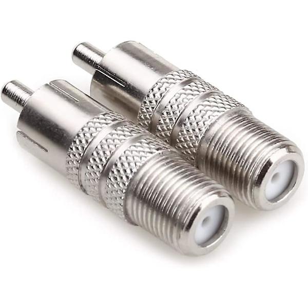 2 st kvinnlig RCA-kontakt komposit hane videoadapter koaxialkabeldelare, f satellitkabelantennkontakter