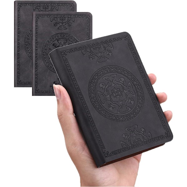 2-pak A6 Lomme Notesbog Mini Journal Notesblok med Læderomslag Tykt Papir 140 Ark Lille Lommeplanlægger til To-Do Liste og Notetagning Rejse Bu