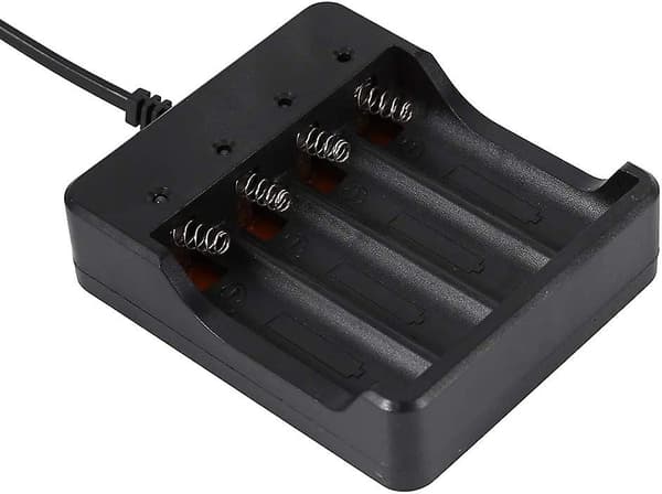 4-spors batterilader for 18650 litium oppladbart batteri EU-plugg