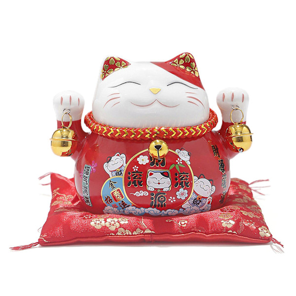 Lykkelig Katt Statue Skulptur Resin Katt Figur Samleobjekt Ornament A