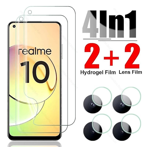 4-i-1 Hydrogel Film för Realme Narzo 20 Pro Kameralins- och Skärmfilmskydd