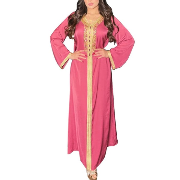 Eid Abaya Tyrkisk Islamsk Bekledning For Kvinner Pink S