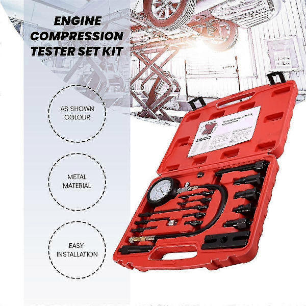 TU-15B Tryckmätare Motor Kompressionstestare Set Kit Cylinder Test Gauge