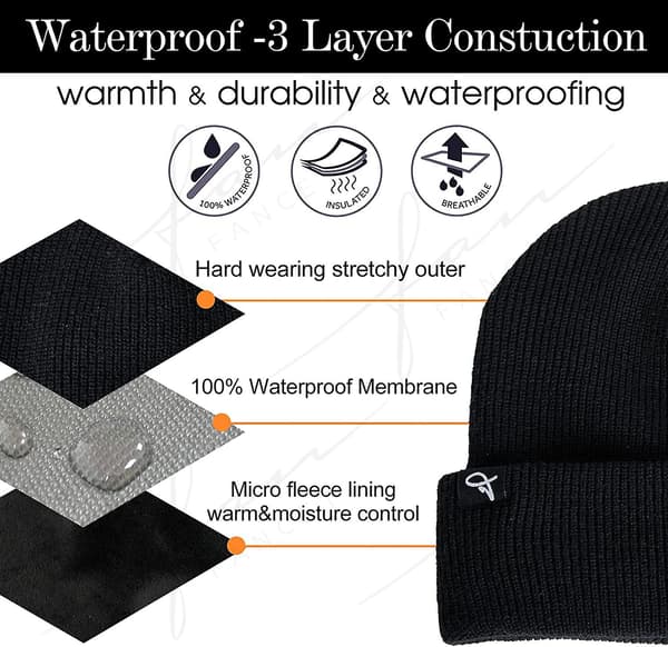 Unisex Vinter 100% Vattentät Yetsye Kallväder Mössa Grey