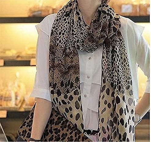 Dame Stor Leopard Dyreprint Lett Myk Rektangulær Hverdags Olaof Skjerf Leopard