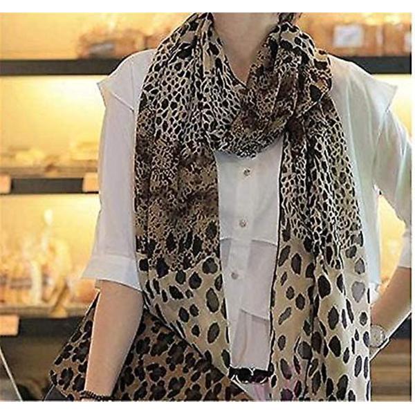 Kvinnor Stor Leopard Djurmönster Lätt Mjuk-touch Rektangel Vardag Olaof Scarf Leopard