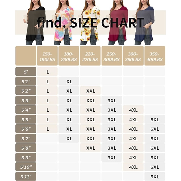 Plus Size Toppe til Ascergery Kvinder 3/4 Ærme Skjorter Tunika Toppe Løs Pasform Basic Dame