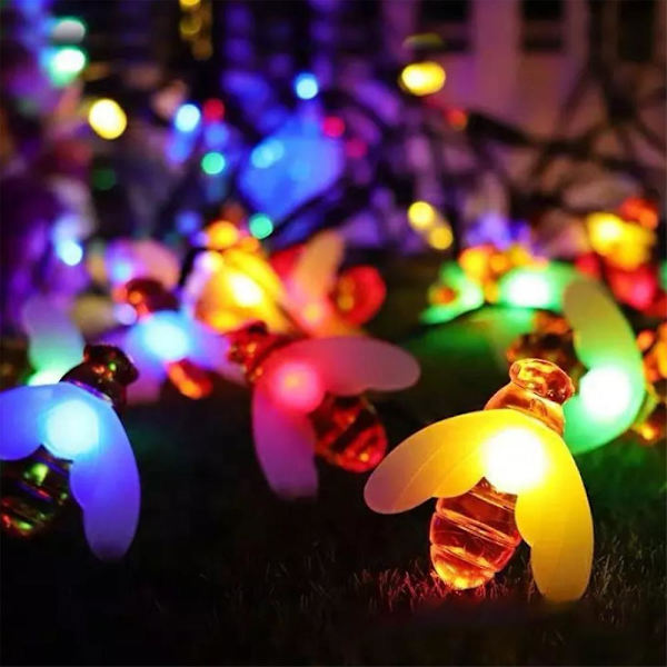 Udendørs Havelamper 2 Pak 6,5m 30 Led Solcelle Bi Lys Kæde Til Havehegn Træ Altan Fest white