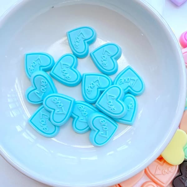 20 stk. Nye Søde Mini Hjerte Resin Flatback Cabochon Scrapbog Kawaii Pynt Tilbehør~06312