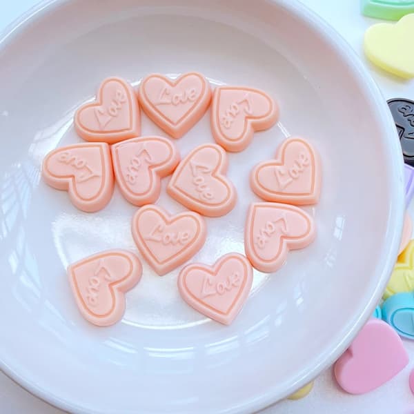 20 stk. Nye Søde Mini Hjerte Resin Flatback Cabochon Scrapbog Kawaii Pynt Tilbehør~05982