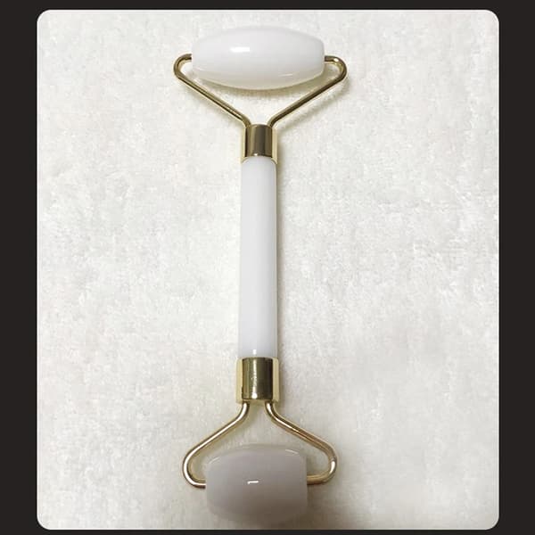 2 st/set Gua Sha Sten Ansiktsmassage Sten Rosenkvarts Jade Sten Ansiktsmassage Roller Gua Sha Skrapa~03552