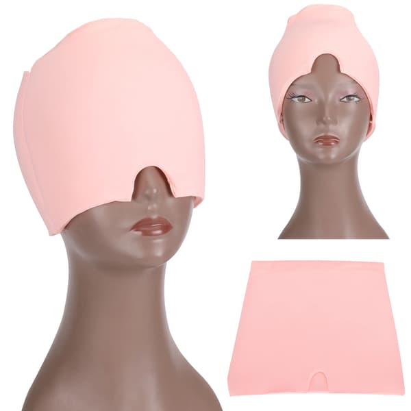 Migrænelindringshat, hovedpinehat, varm gel, kold terapi, ishat til smertelindring, øjenmaske, varm gel, kold terapi, hovedpine~01182