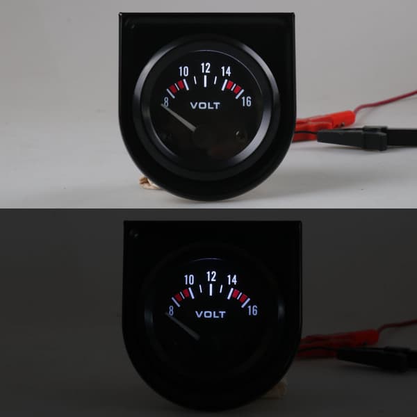 Bilmodifiering 12V universal voltmeter 52mm bilspänningsmätare 8-16V