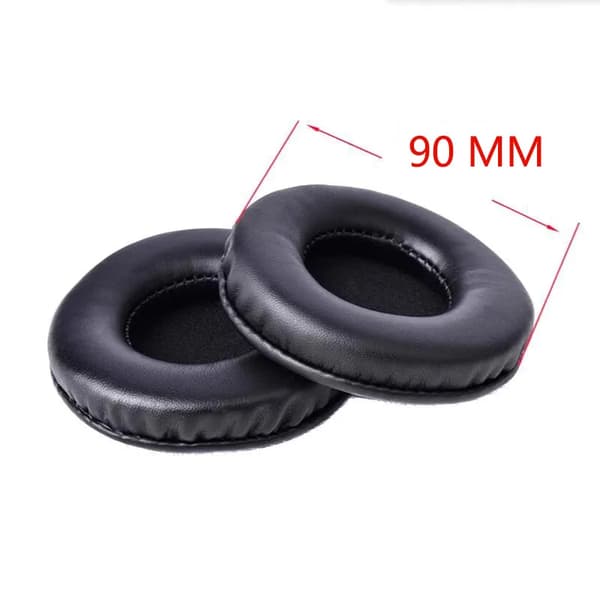 Öronkuddar för hörlurar, skydd, svamp, läder, skumkudde 90mm