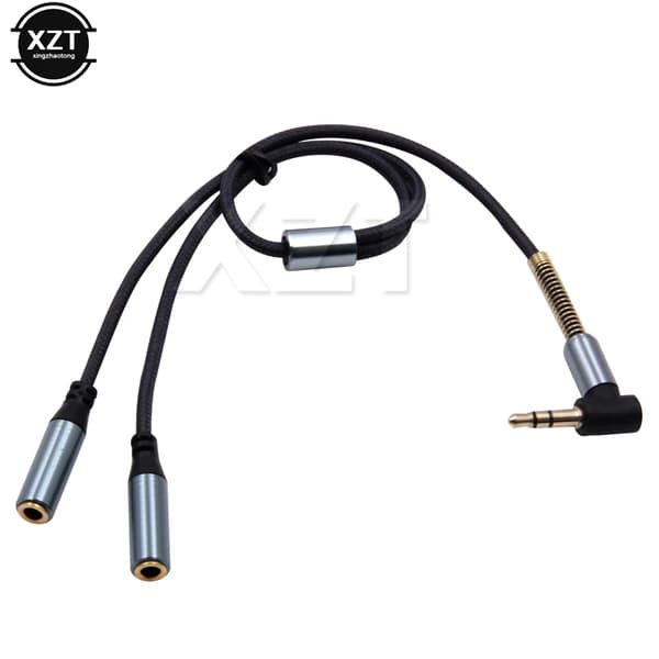 1 til 2 dobbelt øretelefon hovedtelefon splitter kabel standard 3,5 mm jack universal lydkabel Y splitter til lyd øretelefon splitter