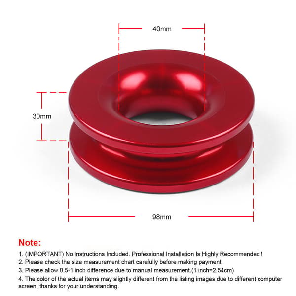 Bugseringsspil snatch recovery ring 18600 kg til soft shackle ATV UTV spil reb