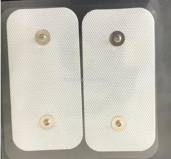 10 st 5x10cm Ersättningsrektangulära stora elektrodplattor för Tens EMS Compex Elektrisk Stimulator Dubbla Snäppelektroder~03607