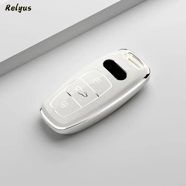 Pehmeä TPU-auton avaimenperäkotelo Audi A3 A4 B9 A6 A7 4K A8 E-tron Q5 Q8 C8 D5 SQ8 -avaimenperätarvikkeille