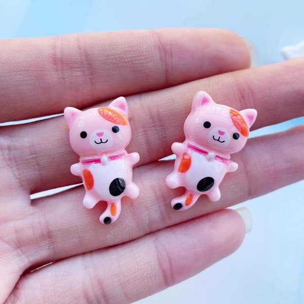 14 stk. Nye Søde Resin Mini Tegneserie Dyr Kat Flad Bagside Cabochon Scrapbog Kawaii DIY Pynt Tilbehør C74~03341