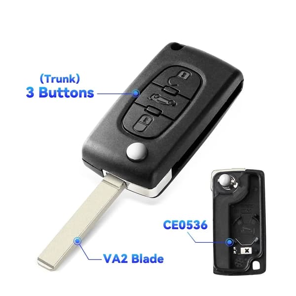 Til Peugeot 206 408 1/2/3/4/5/6/807 Partner Bil Nøgle Etui