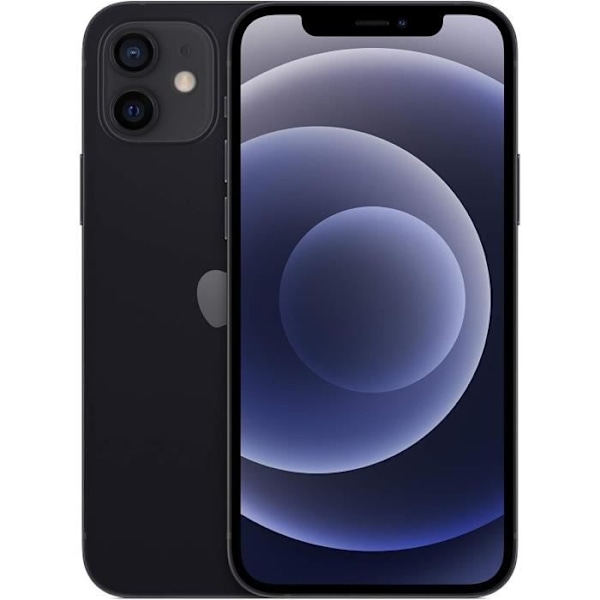 APPLE iPhone 12 128GB Sort - Renoveret - Fremragende stand - Refurbished Grade A+ Svart