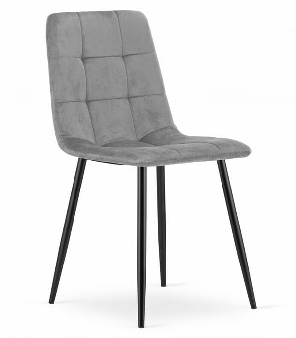 Valora PYRA Stol Ljusgrå Sammet Modern Design x3